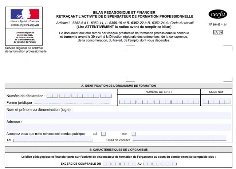 Bilan pédagogique et financier des organismes de formation  Alternance